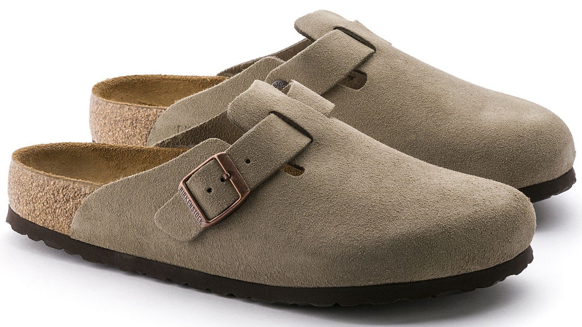 Birkenstock Boston Soft Footbed Suede Taupe