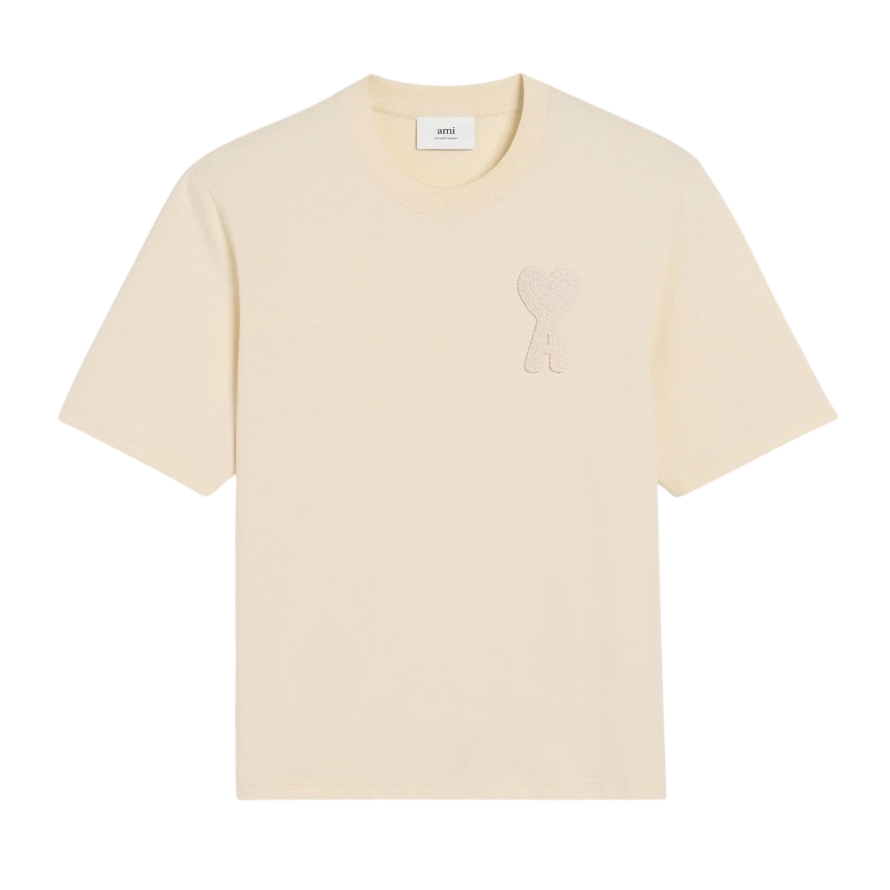 T-Shirt Beige Patch Ami de Coeur Beige En Coton