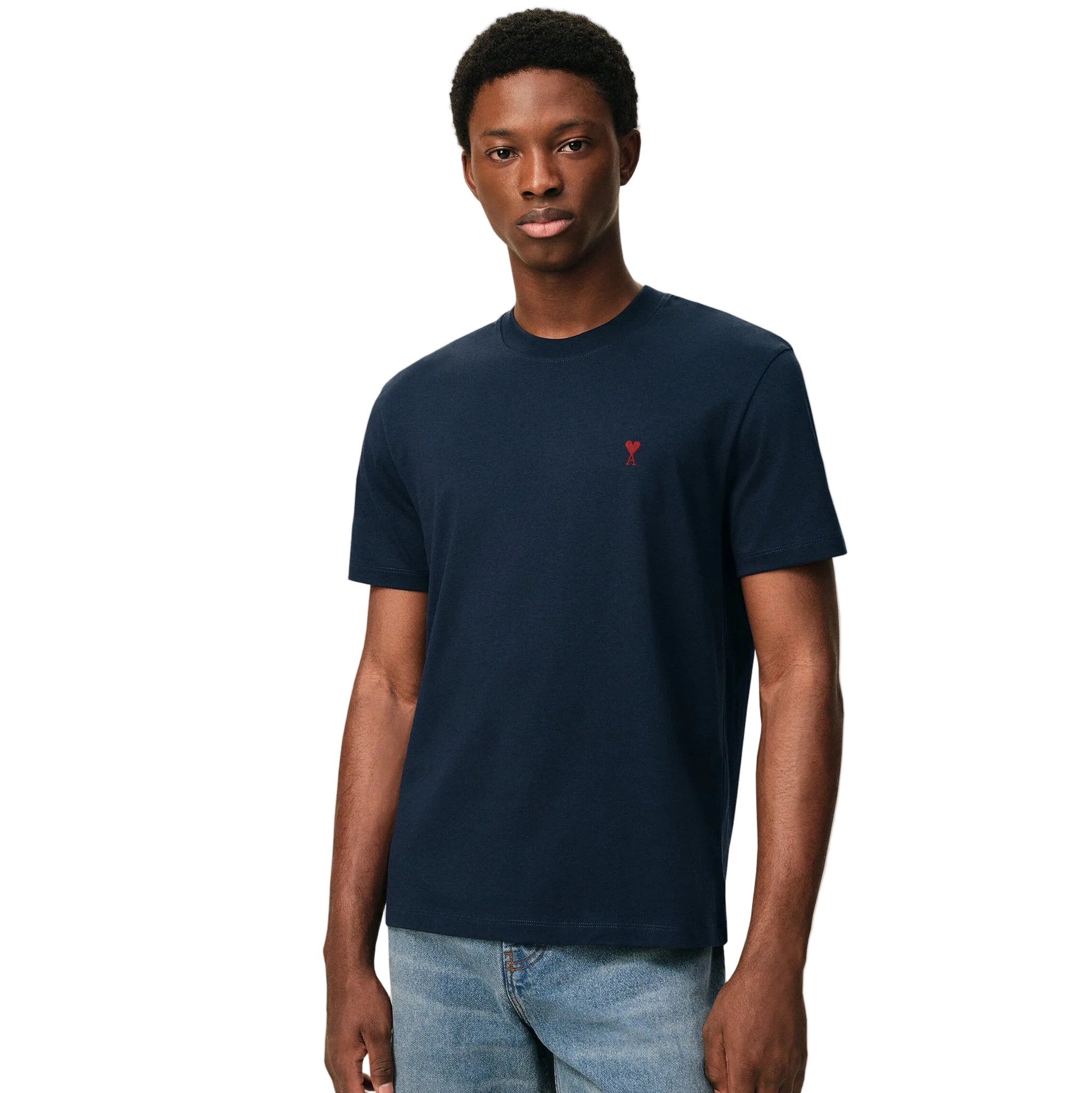 AMI Paris Tee Ami de Coeur Navy