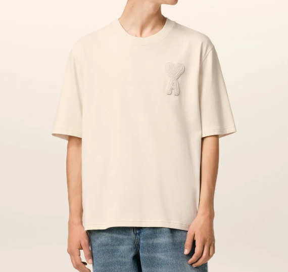 T-Shirt Beige Patch Ami de Coeur Beige En Coton