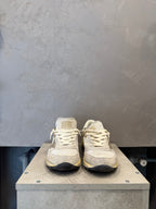 Golden Goose Dad-Star Daim Blanc Étoile en Cuir Lamé Doré (41 EU)