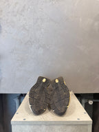 Golden Goose Dad-Star Daim Blanc Étoile en Cuir Lamé Doré (41 EU)