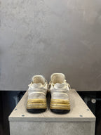 Golden Goose Dad-Star Daim Blanc Étoile en Cuir Lamé Doré (41 EU)