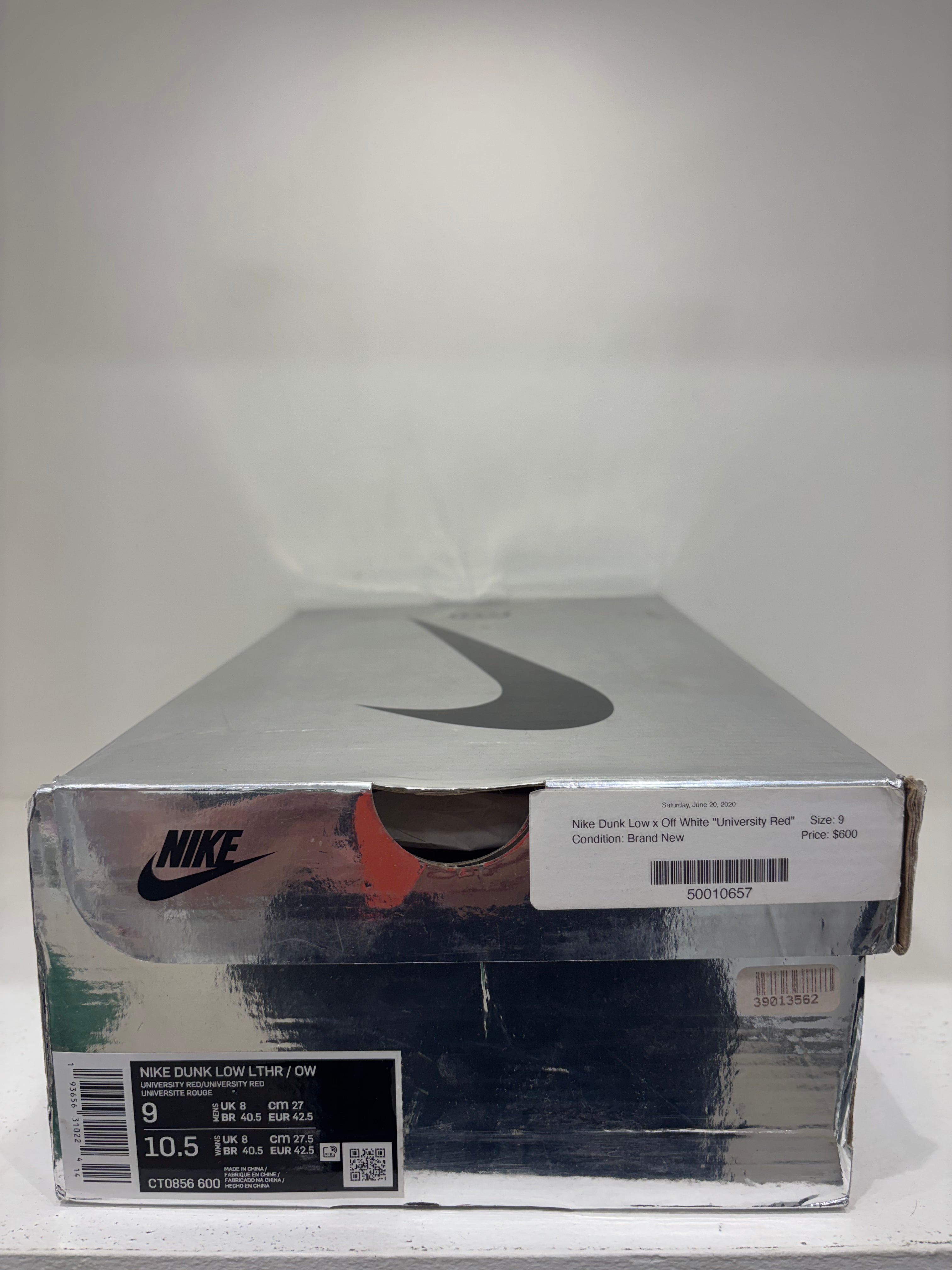 Nike Dunk Low Off White University Red (42,5 EU)