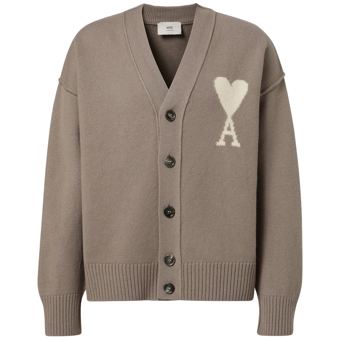 AMI Paris Cardigan Ami de Coeur Beige