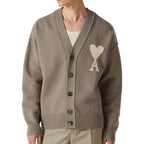 AMI Paris Cardigan Ami de Coeur Beige