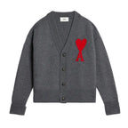 AMI Paris Cardigan Ami de Coeur Gris
